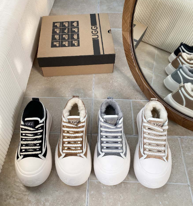 UGG Casual Shoes Fur-Lined Lace-Up Platform Sneakers image 2