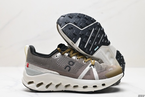 On Cloudmonster Beige Brown Running Shoes - 5