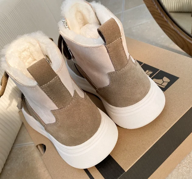 UGG Casual Shoes Fur-Lined Lace-Up Platform Sneakers product detail image 11