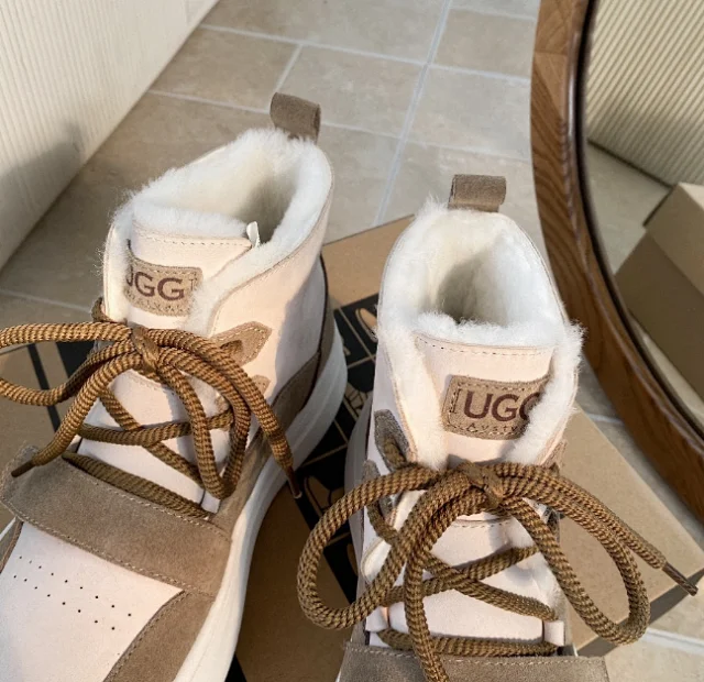 UGG Casual Shoes Fur-Lined Lace-Up Platform Sneakers product detail image 12
