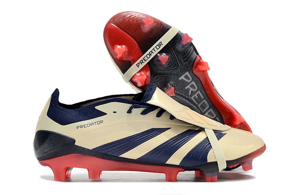 Adidas Predator Football Boots Beige Navy Red Cleats Sneakers - 1