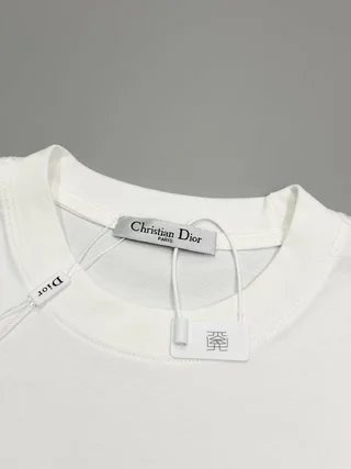 Dior Oblique Logo Embroidered T-Shirt Light Blue T-Shirt - 12