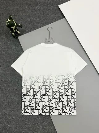 Dior Oblique Logo Embroidered T-Shirt Light Blue T-Shirt - 11