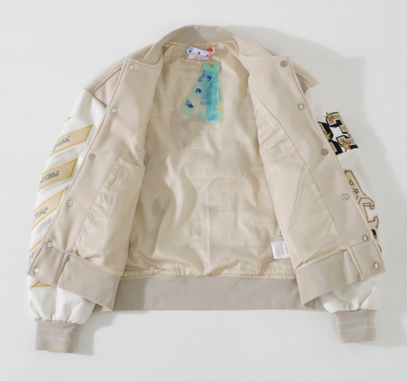 ACM x Off-White Collaborative Varsity Jacket Beige - 10