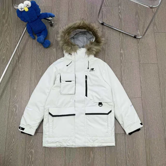 New Balance Down Jackets Hooded puffer styles, including faux-fur-trim hood options product detail image 5