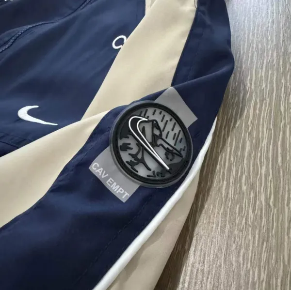 Nike Windbreaker Jacket Navy and Beige with CAV EMPT Print - 10