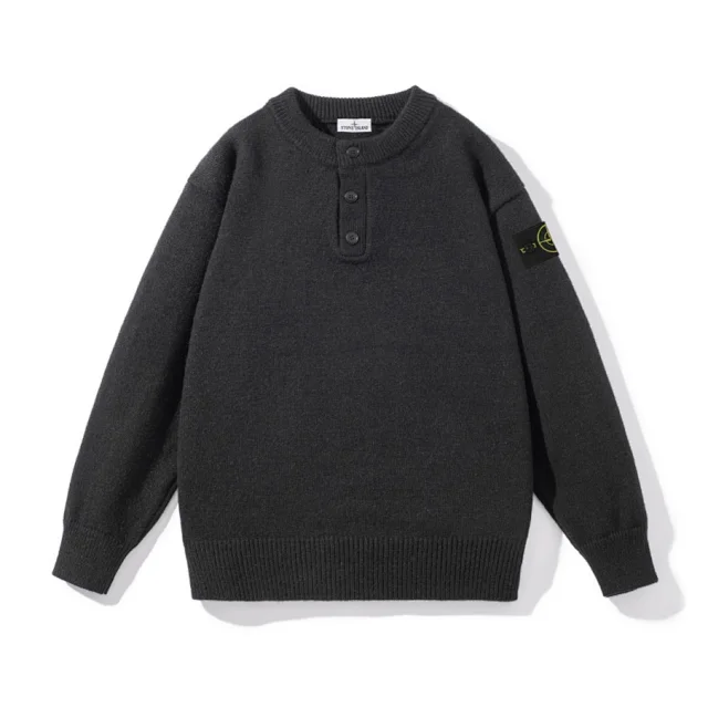 Stone Island Knitwear Button-Placket Crewneck Sweater product detail image 4