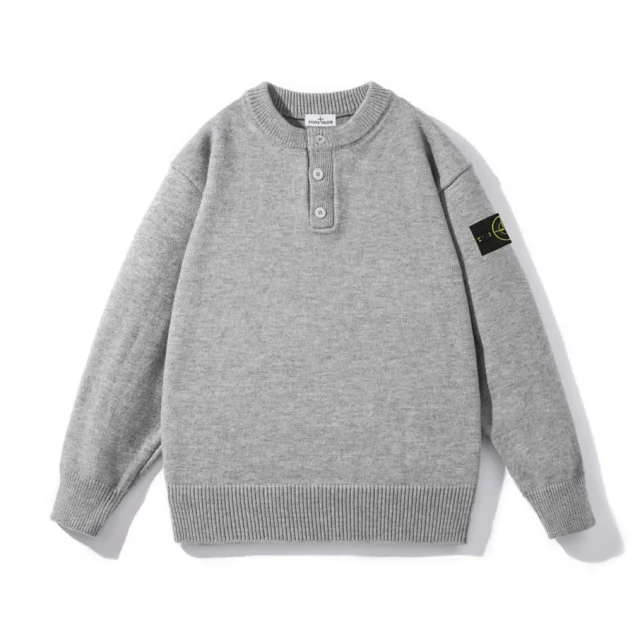Stone Island Knitwear Button-Placket Crewneck Sweater product detail image 6