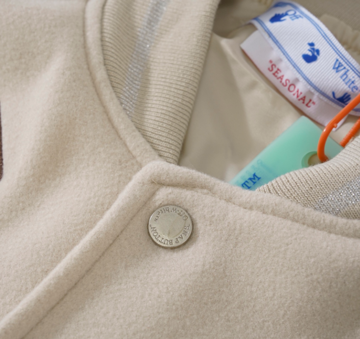 ACM x Off-White Collaborative Varsity Jacket Beige - 9