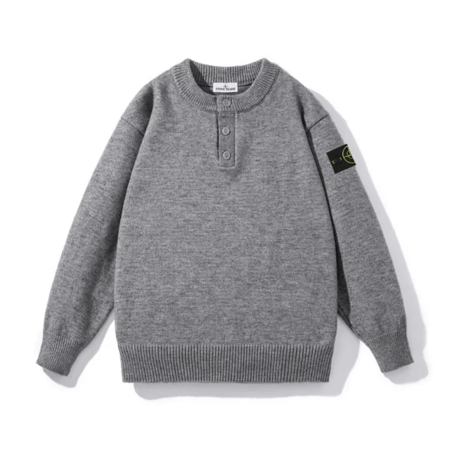 Stone Island Knitwear Button-Placket Crewneck Sweater product detail image 5
