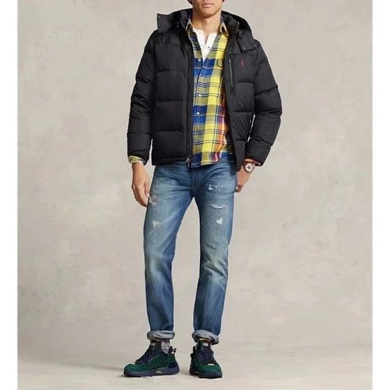 Men's Thickened Gentleman Style Down Jacket, 2024 Winter New, Hooded, 90% White Duck Down, Warm Black - CY