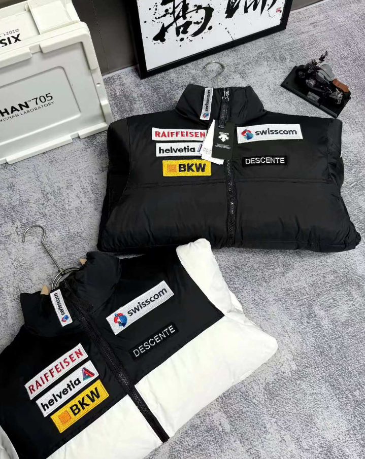 Descente x Raiffeisen x Swisscom x Helvetia x BKW Racing Puffer Jacket White/Black - 4