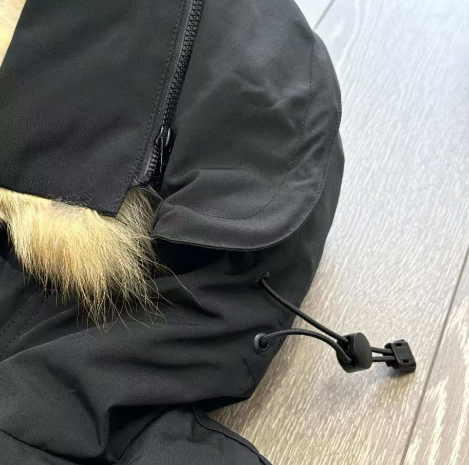 Canada Goose Expedition Parka Black with Raccoon Fur Trim - 14