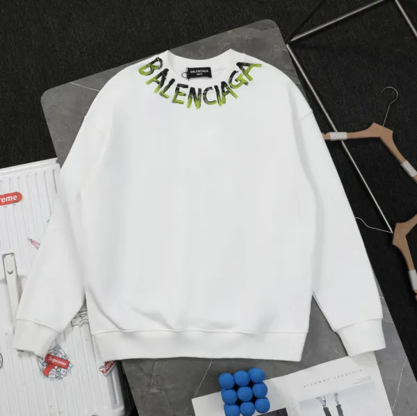 Burberry Check-Panel Crewneck Sweatshirt Beige - 11
