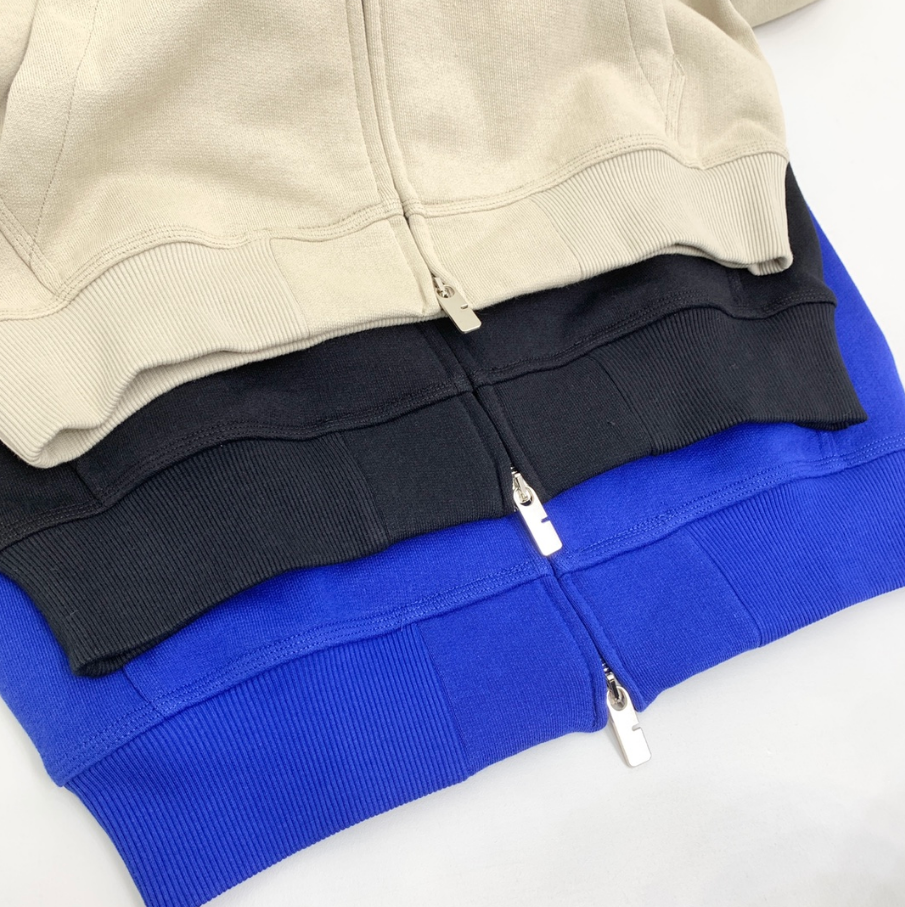 Design Zip-Up Hoodie Beige Distressed Detail Hoodie - 6