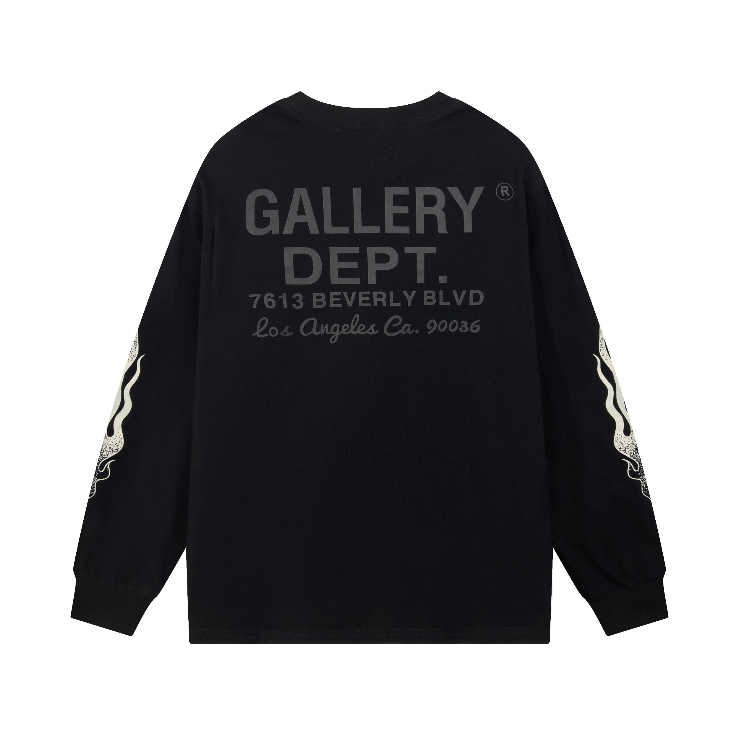 Gallery Dept DEPT. Flame Sleeve Long Sleeve T-Shirt Black - 6