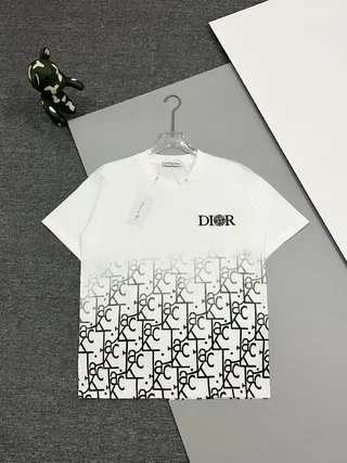 Dior Oblique Logo Embroidered T-Shirt Light Blue T-Shirt - 10