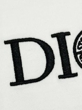Dior Oblique Logo Embroidered T-Shirt Light Blue T-Shirt - 14