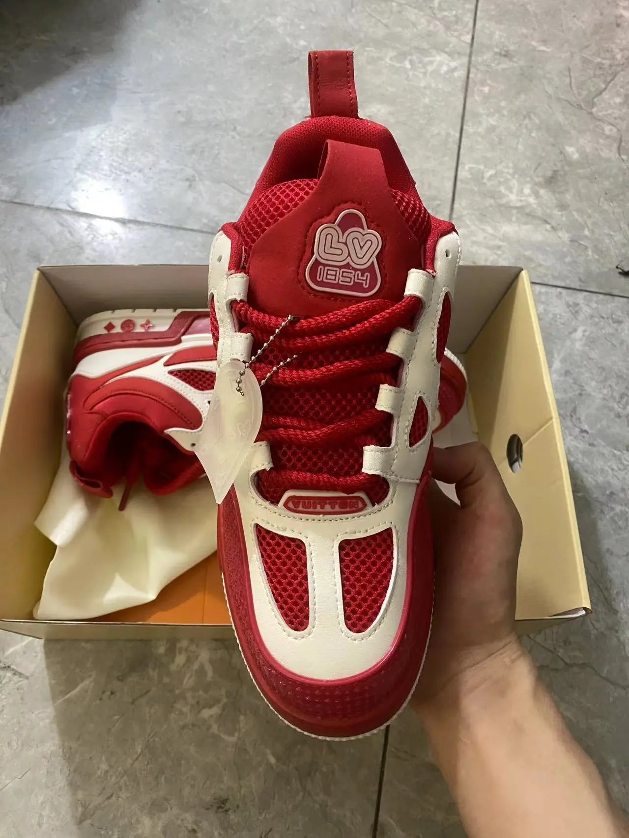 Louis Vuitton Archlight Sneakers Red and White - 4
