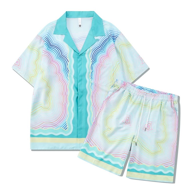 Unbranded Matching Sets Short-Sleeve Printed Shirt and Shorts Set image 9