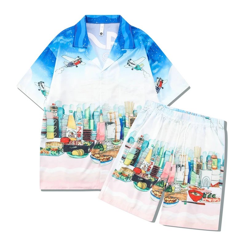 Unbranded Matching Sets Short-Sleeve Printed Shirt and Shorts Set image 7