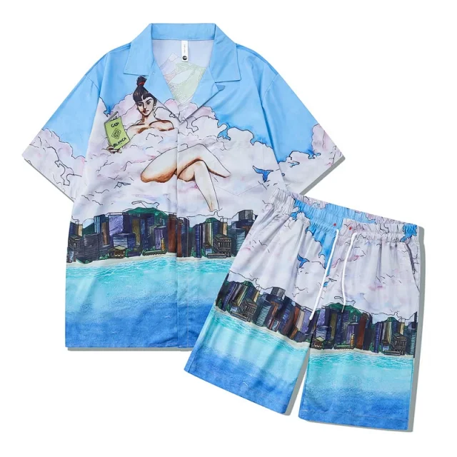Unbranded Matching Sets Short-Sleeve Printed Shirt and Shorts Set product detail image 15