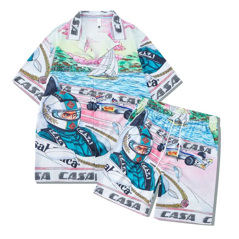 Unbranded Matching Sets Short-Sleeve Printed Shirt and Shorts Set — 37 Aviator