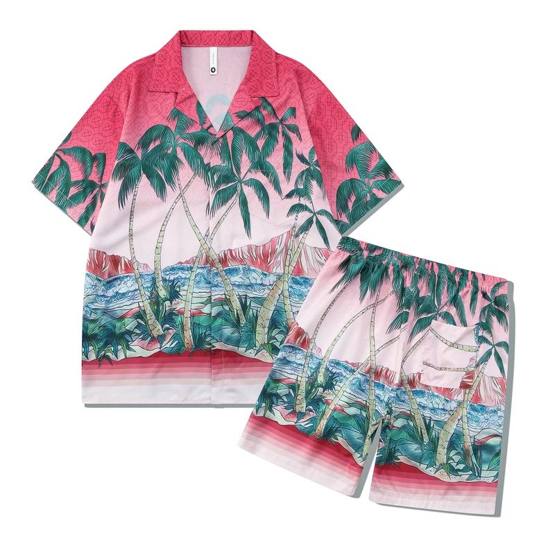 Unbranded Matching Sets Short-Sleeve Printed Shirt and Shorts Set image 13