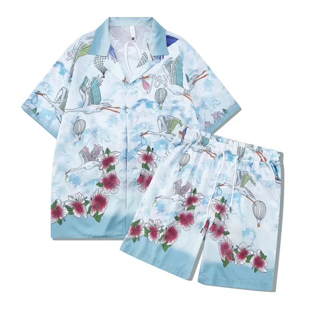 Unbranded Matching Sets Short-Sleeve Printed Shirt and Shorts Set product detail image 5