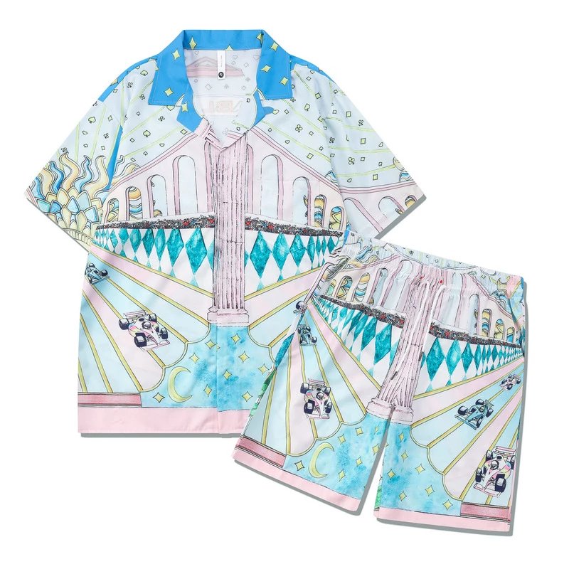 Unbranded Matching Sets Short-Sleeve Printed Shirt and Shorts Set image 11