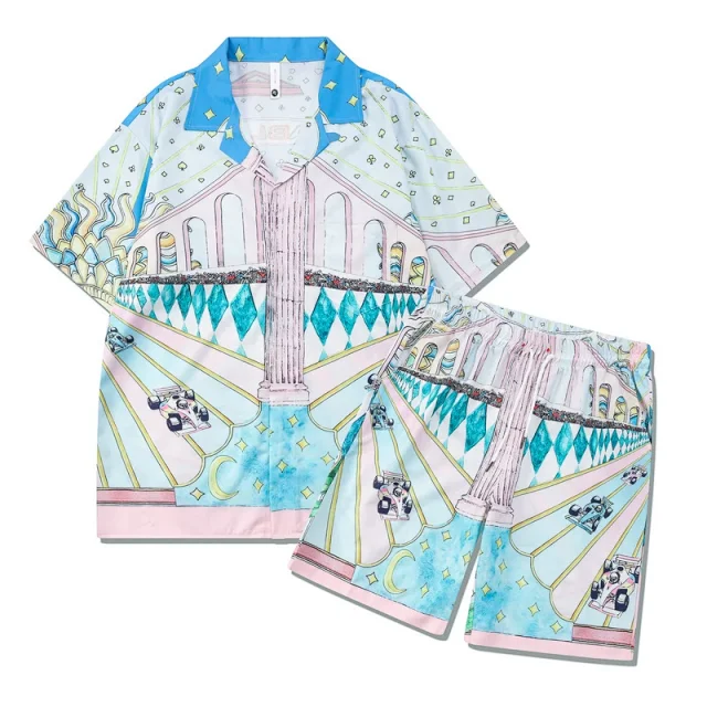 Unbranded Matching Sets Short-Sleeve Printed Shirt and Shorts Set product detail image 12