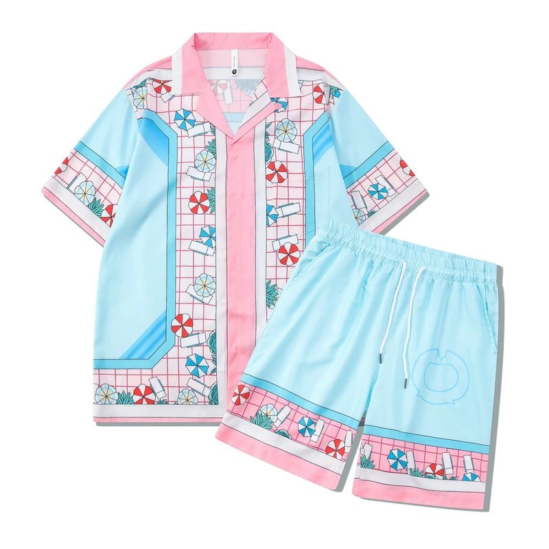 Unbranded Matching Sets Short-Sleeve Printed Shirt and Shorts Set image 8