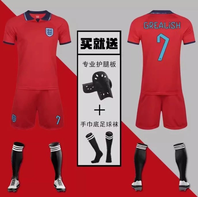 England National Team Replica Jersey Set White/Navy Soccer Kit - 13