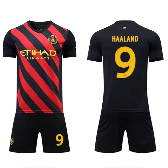 Manchester City FC Football Jerseys Short-sleeve jersey and shorts set with player name number print product detail image 11
