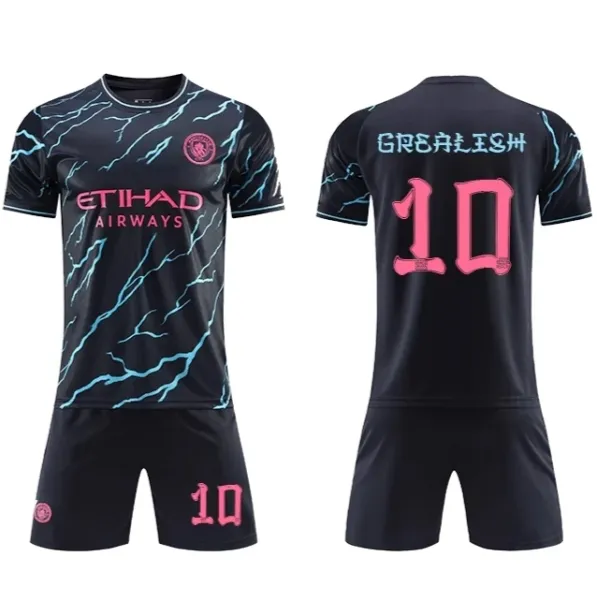 Manchester City x Puma Third Kit 2023-24 White/Gray Jersey Set - 15