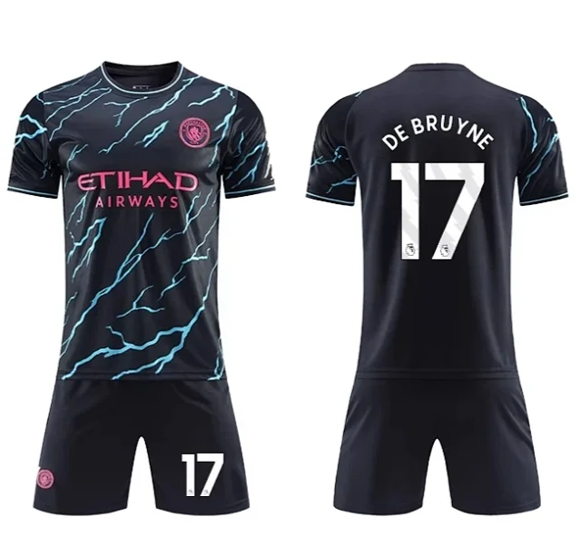 Manchester City FC Football Jerseys Short-sleeve jersey and shorts set with player name number print product detail image 15