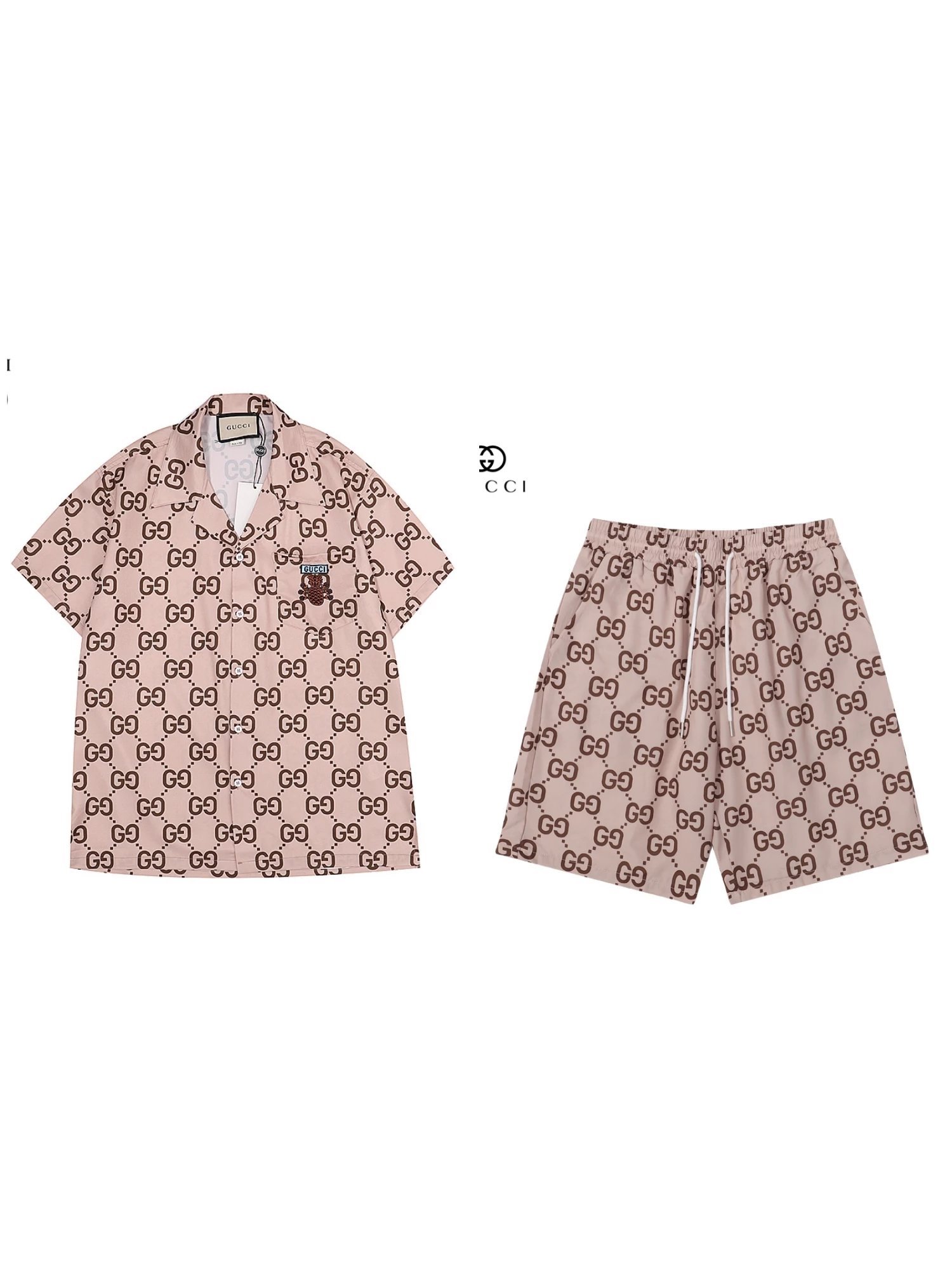 Gucci GG Monogram Print Beige Shorts - 14