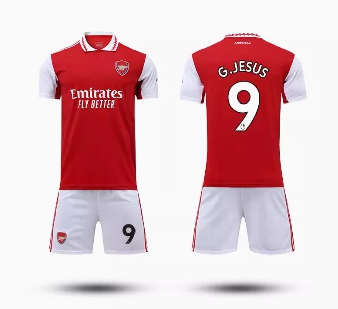 Design Red and White Soccer Jersey Set - 15