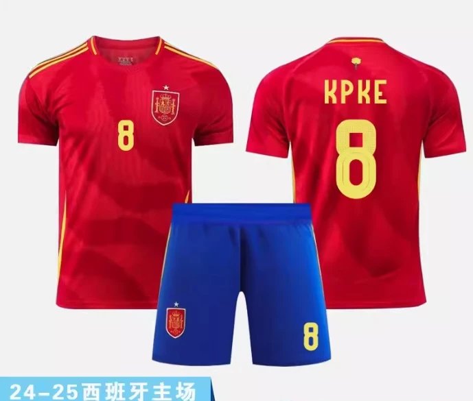 Spain National Team 2024 UEFA Euro Home Jersey Red/Blue - 13