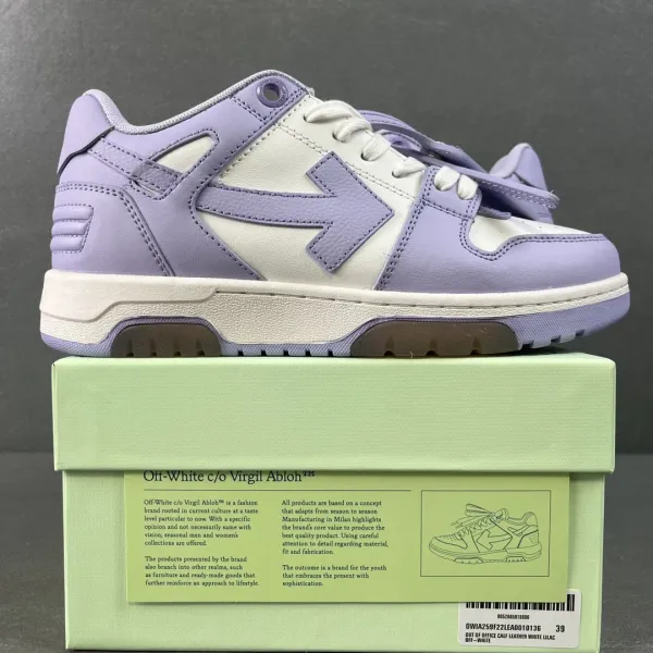 Off-White c/o Virgil Abloh Out of Office Calf Leather White Lilac Sneakers - 1