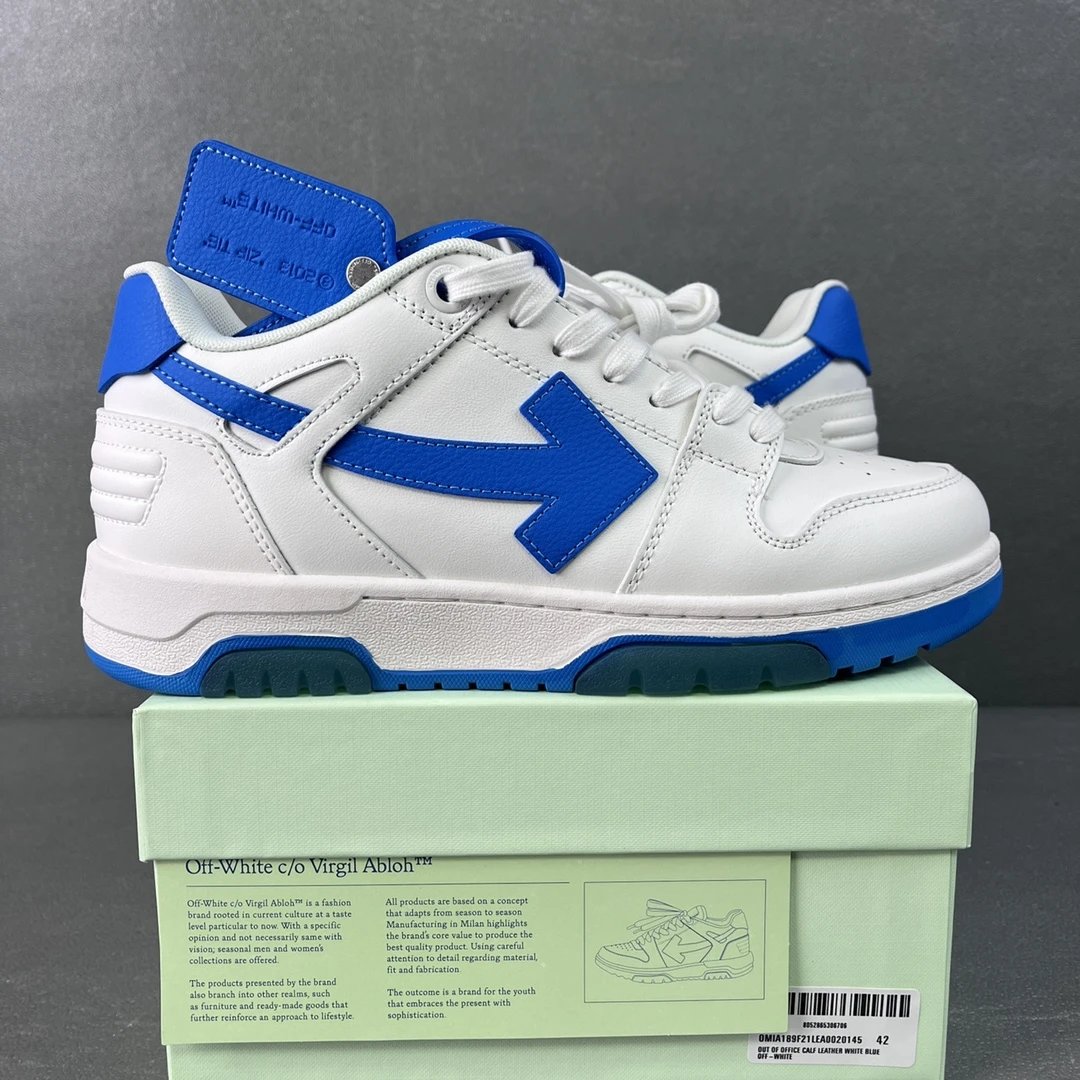 Off-White c/o Virgil Abloh Arrow Low White Blue Sneakers - 1