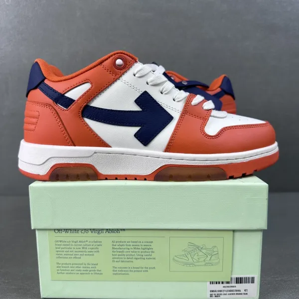 Off-White c/o Virgil Abloh Arrow Low Leather Orange Blue White Sneakers - 1