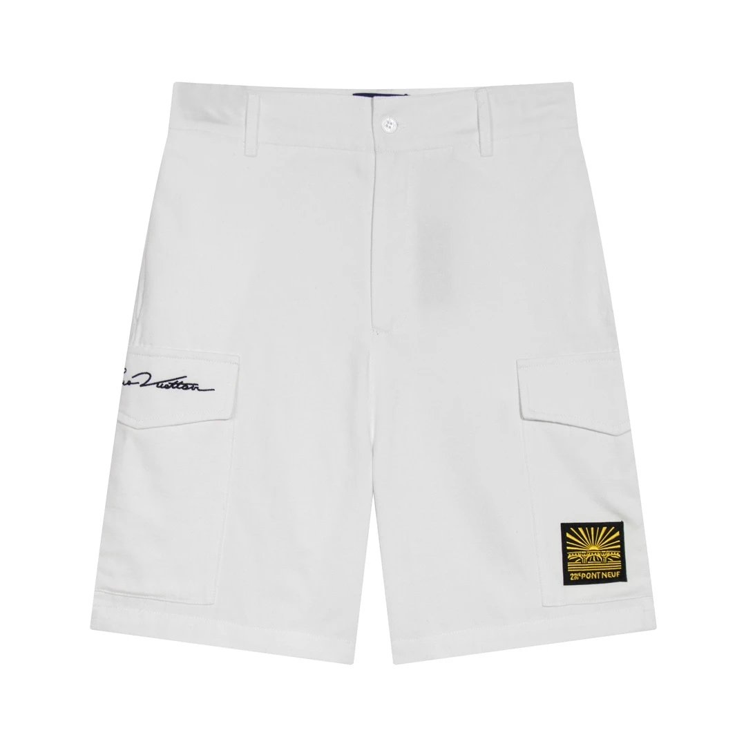 Design 2% Pont Neuf Cargo Shorts White Shorts - 1