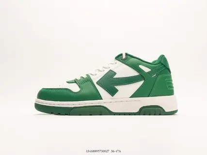 Off-White Diagonal Arrow Low Green/White Sneakers - 1