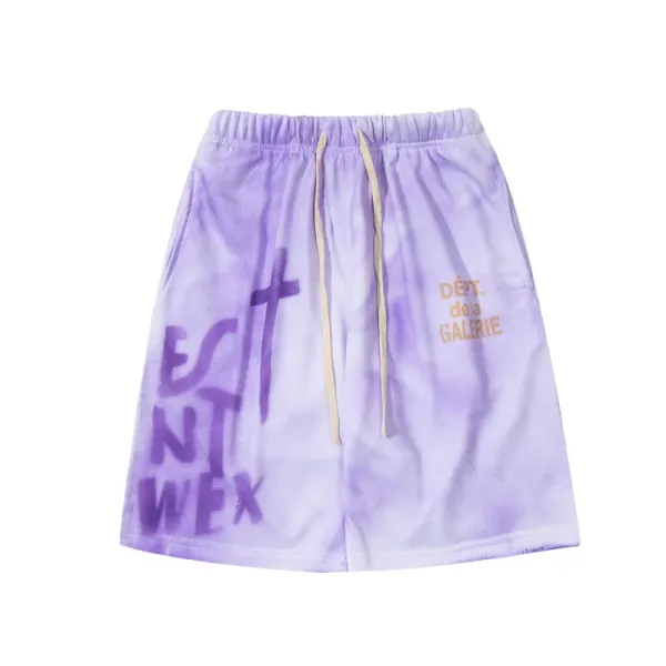 Gallery Dept Purple Tie-Dye Spray Paint Shorts - 1