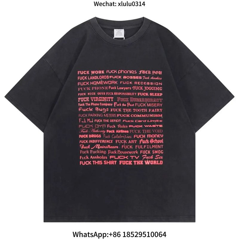 vtm字母印花做旧短袖