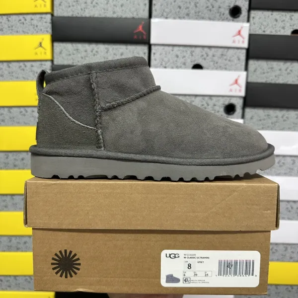 UGG Classic Ultra Mini Grey Snow Boots - 1