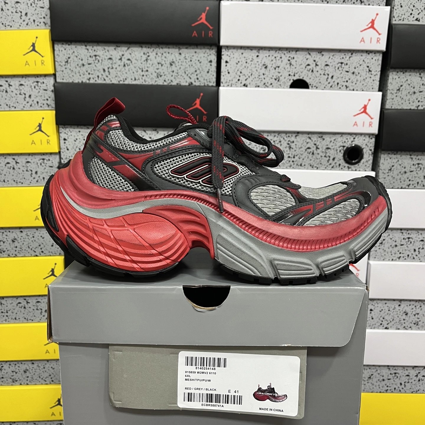 Unbranded Sneakers 6XL chunky mesh — 6XL 6110 gray-red