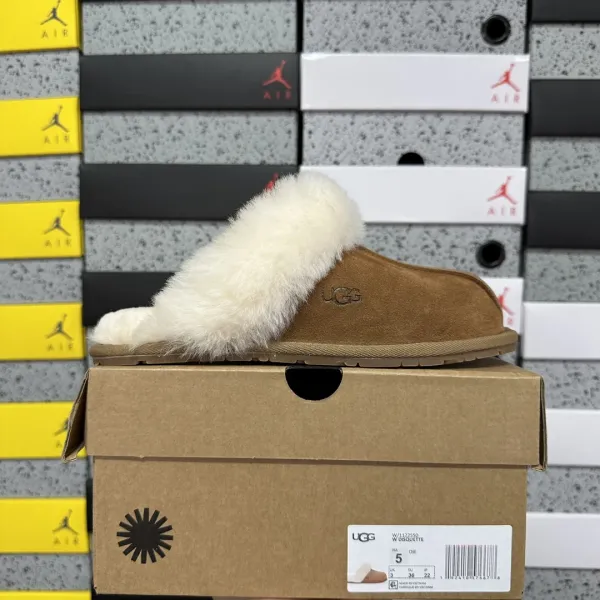 UGG Classic Mini Fluff Slide Beige Slippers - 1