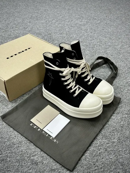 Rick Owens DRKSHDW High-Top Sneakers Black/White Chunky Sneakers - 1